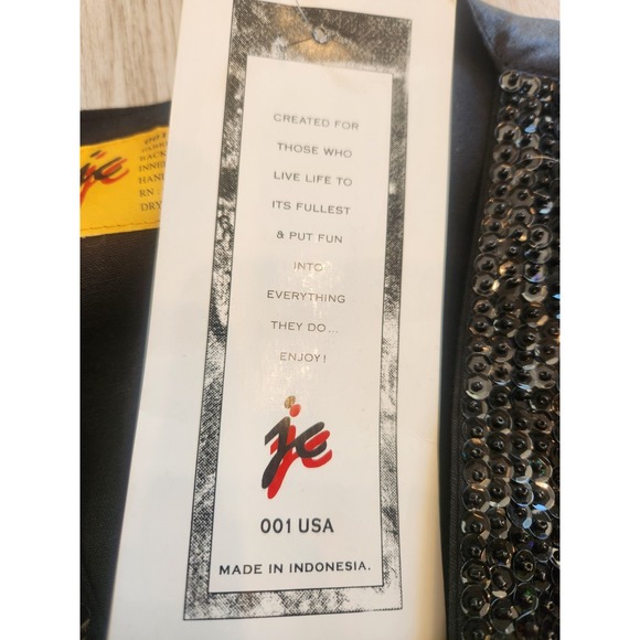 Vtg JC 001 USA Music Themed Sleeveless Sequin Snap Vest Women's XXL New W/Tags - Picture 3 of 9